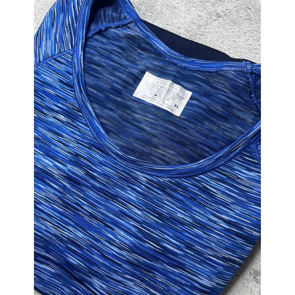 Athleta Ruched Dress Athletic Activewear Blue Stripe Casual Tunic XL